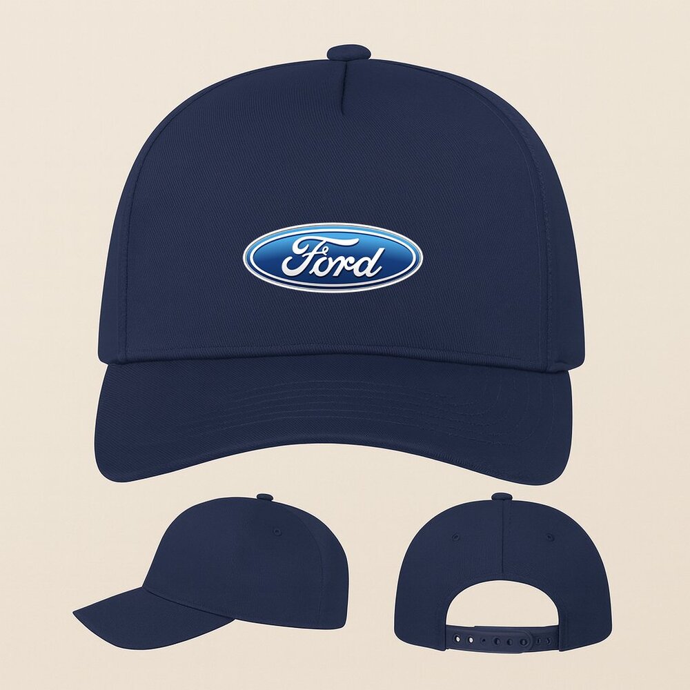 Ford Car Five Panel Twill Snapback Cap- Navy